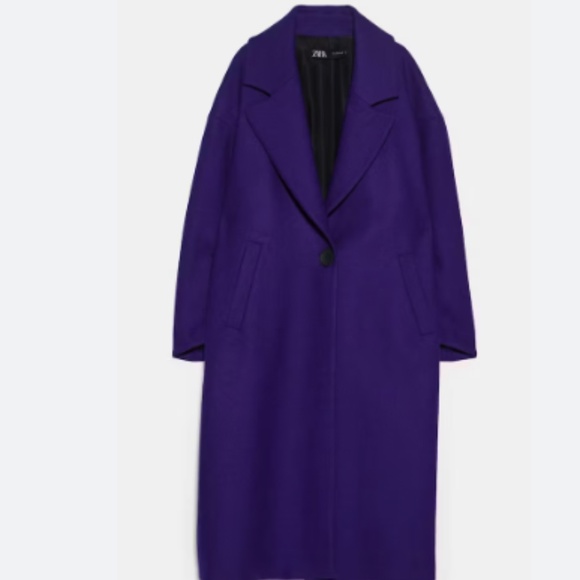 Zara Wool Blend Overcoat Sz. Large - Picture 3 of 3